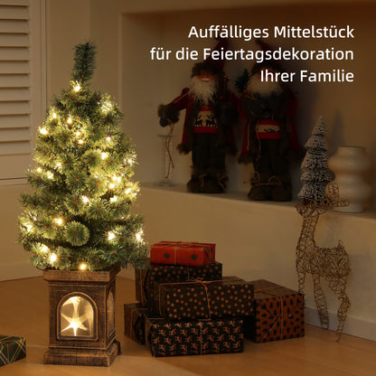 HOMCOM Weihnachtsbaum, naturgetreue Erscheinung, integrierte LEDs, dimmbar, 8 Modi, 45 x 90 cm, Grün