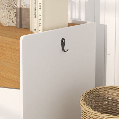 PawHut Katzentoilette, ausziehbar, Schrankdesign, Streufach, 78x50x51cm, Eiche/Weiß