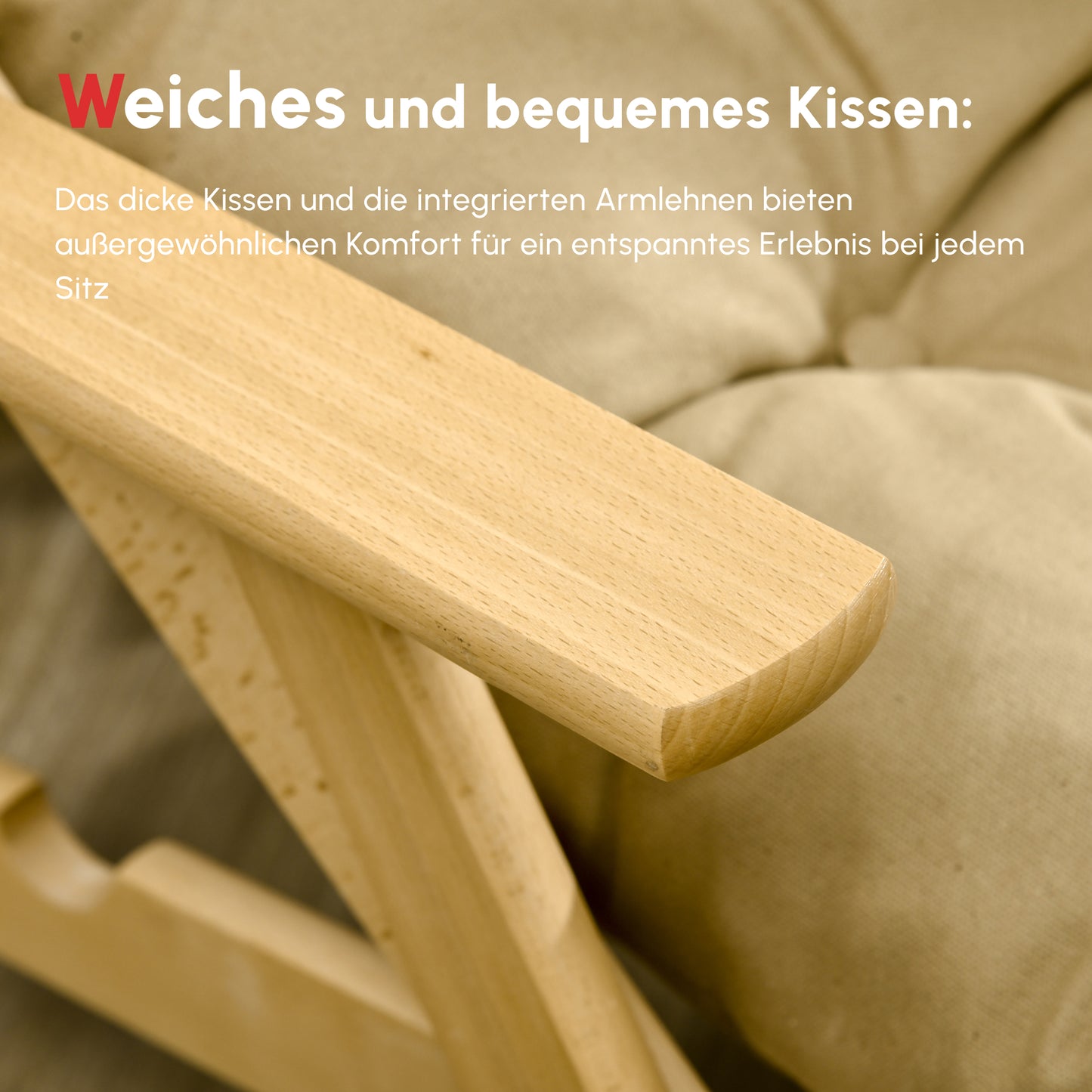 HOMCOM Akzentsessel, Relaxsessel, verstellbare Rückenlehne, Buchenholzrahmen, bis 120 kg, Braun
