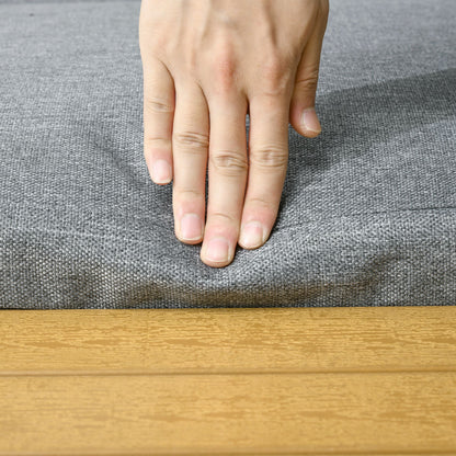 Outsunny Gartenmöbel-Set für 3 Personen Balkonmöbel mit Sitzkissen, Aluminiumrahmen, Holzoptik, Dunkelgrau+Natur