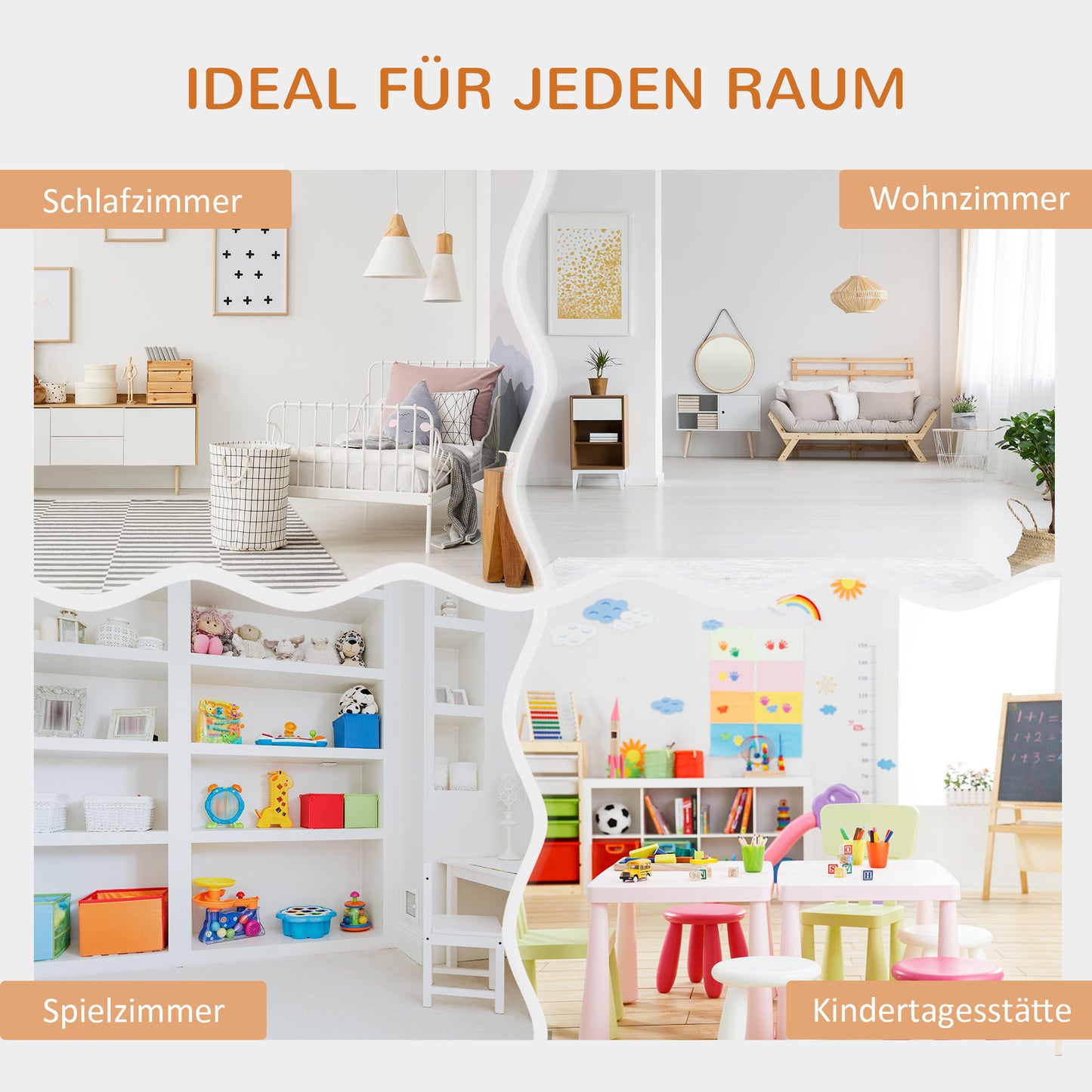 HOMCOM 2-in-1 Kinderregal Regal + Sitzbank inkl. Polster 103 cm × 30 cm × 62 cm Weiß + Grau