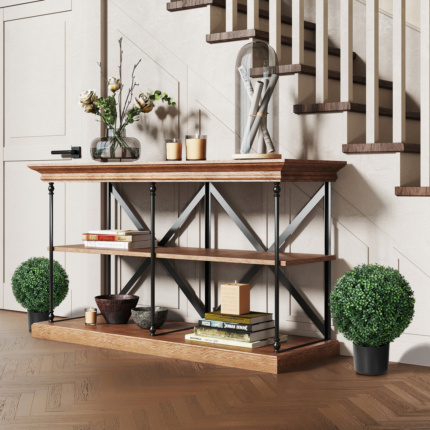 HOMCOM Buchsbaum Kunstpflanze, Kugelförmig, 52x40 cm, Grün