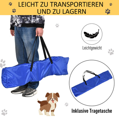 PawHut Agility Set Hunde 3-teiliges Agility-Ausrüstung für Hundetraining Steckhürdenset mit 6 Slalomstangen höhenverstellbar Hürden Sprungreifen Tragetasche Agilityset für Spiele Training