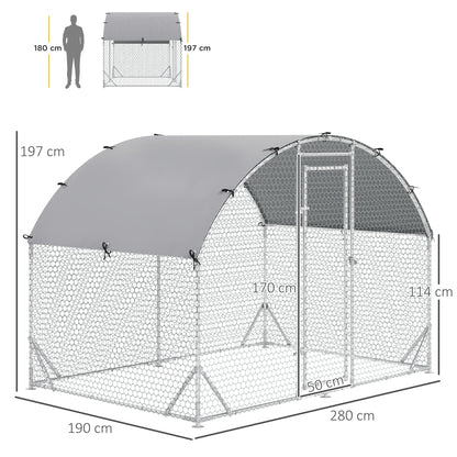 PawHut Gehege für Kleintiere, Outdoor-Freilaufgehege für Hühner, Kaninchen, Enten, stabile Konstruktion, Stahl und Oxford-Stoff