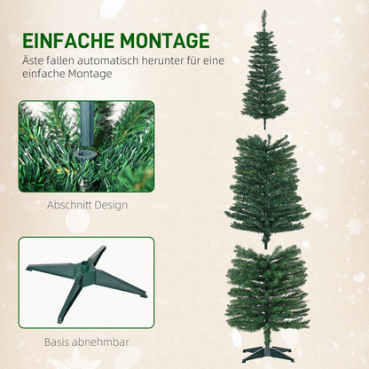 HOMCOM Weihnachtsbaum künstliche Künstliche Tanne Christbaum, inkl Ständer Weihnachtsstern 2,1 m, Grün