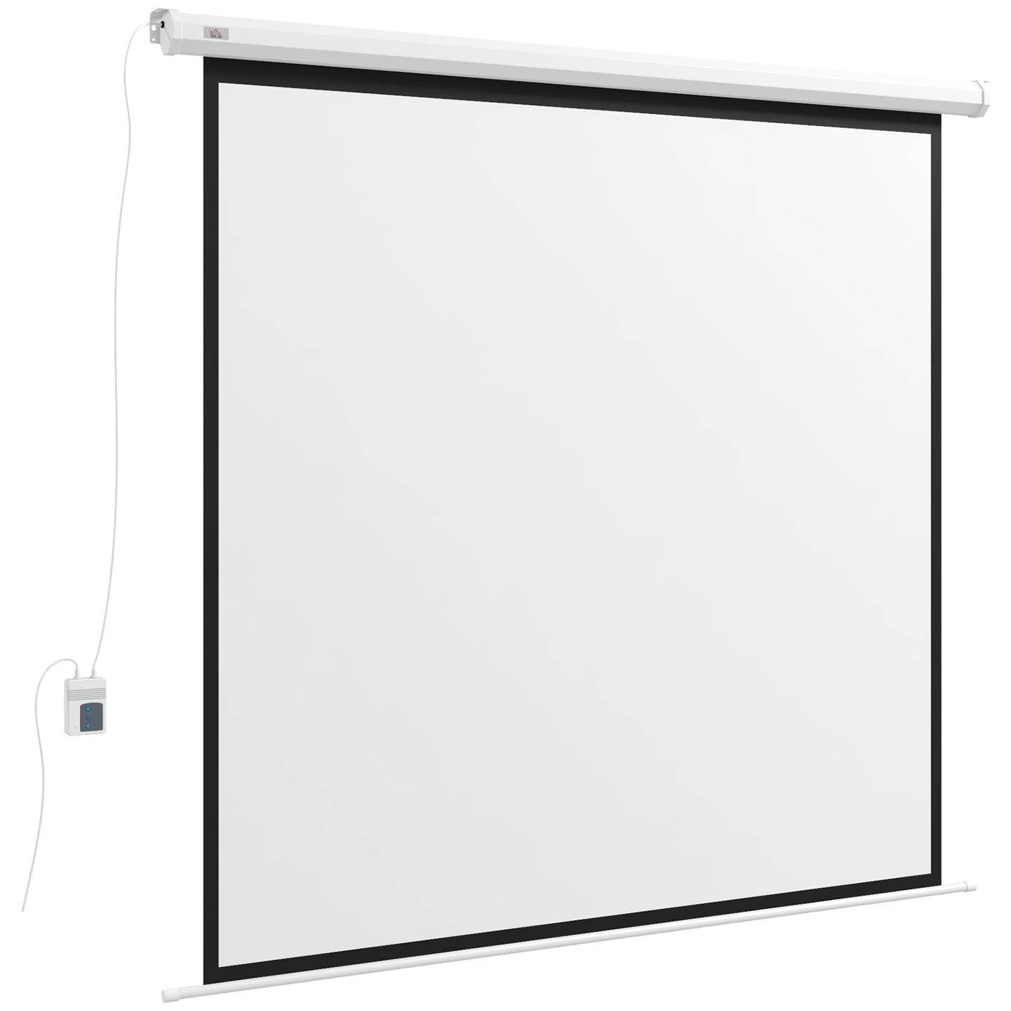 HOMCOM Beamer-Leinwand, 1:1 Format, Fernbedienung, 172 x 172 cm (96 Zoll), Weiß