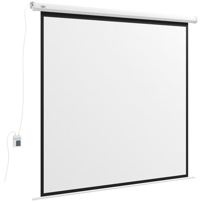 HOMCOM Beamer-Leinwand, 1:1 Format, Fernbedienung, 172 x 172 cm (96 Zoll), Weiß