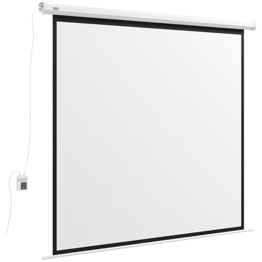 HOMCOM Beamer-Leinwand, 1:1 Format, Fernbedienung, 172 x 172 cm (96 Zoll), Weiß