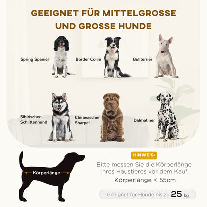 PawHut Hundesofa Hundecouch, Waschbarer Bezug, Haustiersofa mit Rückenlehne und Holzbeine, Katzensofa, für mittelgroße Hunde under 25 kg, Dunkelgrau