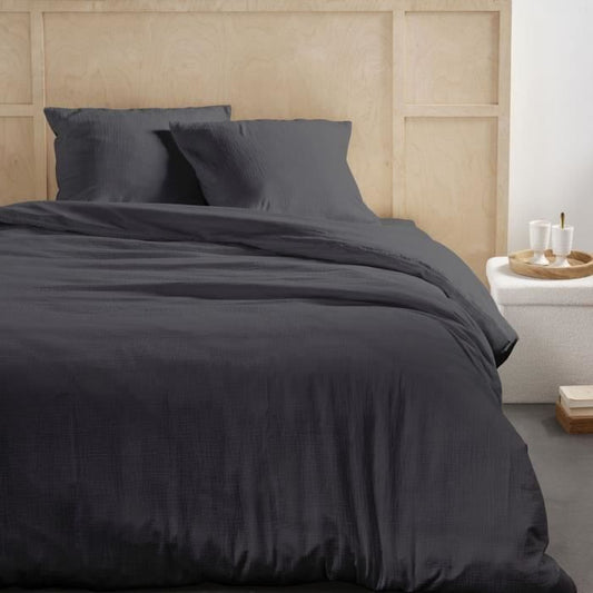 Bedding set - TODAY - 123324 - 2 people - 260x240cm - Plain cotton gauze - Charcoal