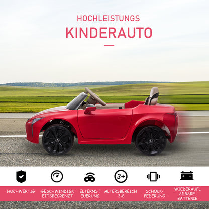 HOMCOM Kinderauto von Lexus Kinderfahrzeug für 3-6 Jahre Elektroauto mit MP3 Musik Rot 106 x 43 x 44 cm