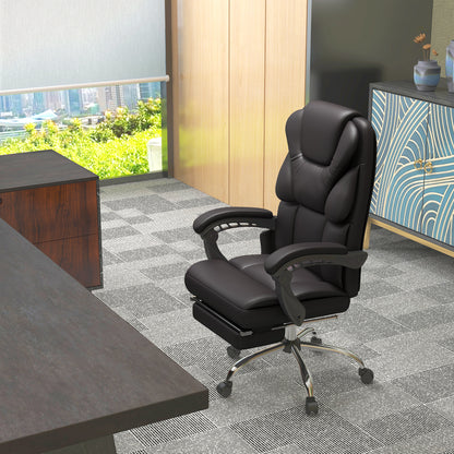 Vinsetto Bürostuhl med Massagefunktion, ergonomisk, liggfähig, 63x57x118, Braun