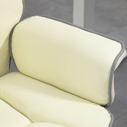 Vinsetto Ergonomischer Bürostuhl, extra gepolstert, Liegefunktion, Kunstleder, 76x80x118-124 cm, Creme