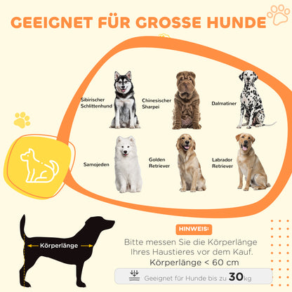 PawHut Hundebox, Hundekiste, Verschließbare Aufenthaltsbox für große Hunde, Grau