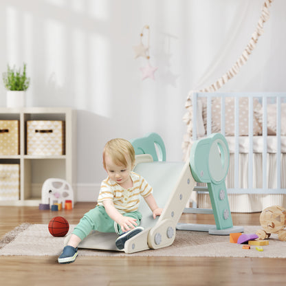 AIYAPLAY Rutsche für Kleinkinder, klappbar, Indoor, rutschfeste Stufen, erhöhter Sicherheitsrand, grün
