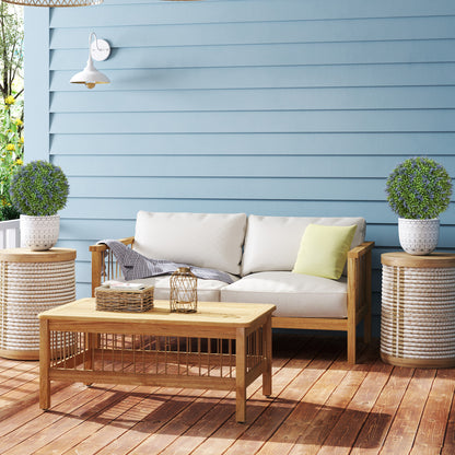 HOMCOM 2-teiliges Kunstbaum-Set, Künstliche Lavendelbäume, Erdspieße, UV-beständig