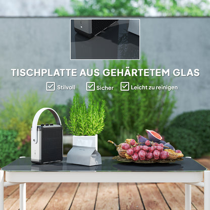 Outsunny Gartenmöbel Set från Polyrattan Lounge-Set mit 2er Sofa Sessel Glastisch Kissen 4 Personen Braun+Grau