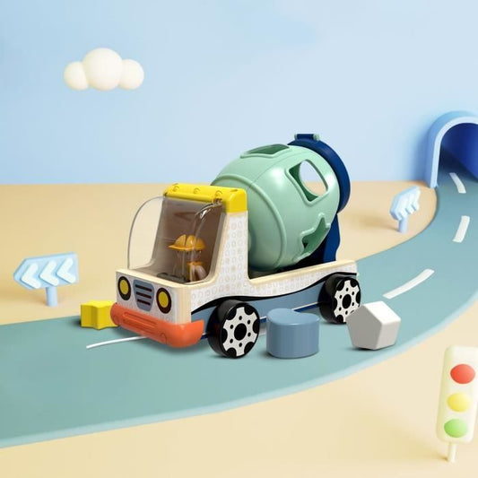 Construction Vehicle for Sorting - TOP BRIGHT - Colors - Shapes - Concrete Mixer Drum - 360 Degrees