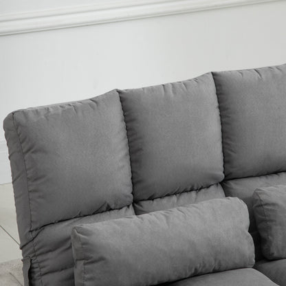 HOMCOM Bodenstuhl Bodensessel mit Liegefunktion Verstellbarer Rückenlehne Sitzkissen Relaxsessel zum Fernsehen, Lesen Meditationsstuhl Lazy Sofa Lesesessel für Meditation Yoga Büro Grau