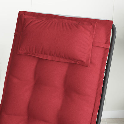 Outsunny 2er Set Auflage für Sonnenliege Wasserabweisend Liegenauflage für Gartenliege Polsterauflage 50x116x5 cm, Weinrot