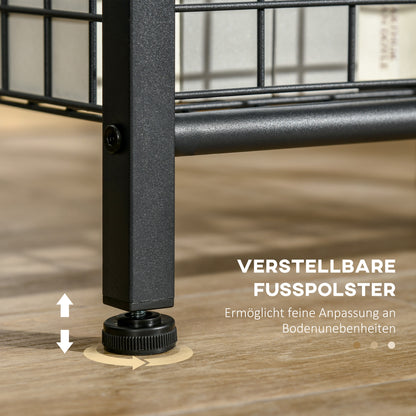 HOMCOM Beistelltisch mit gehärteten Glasplatten, 2 Ebenen, klassisches Design mit Metallstruktur, Schwarz