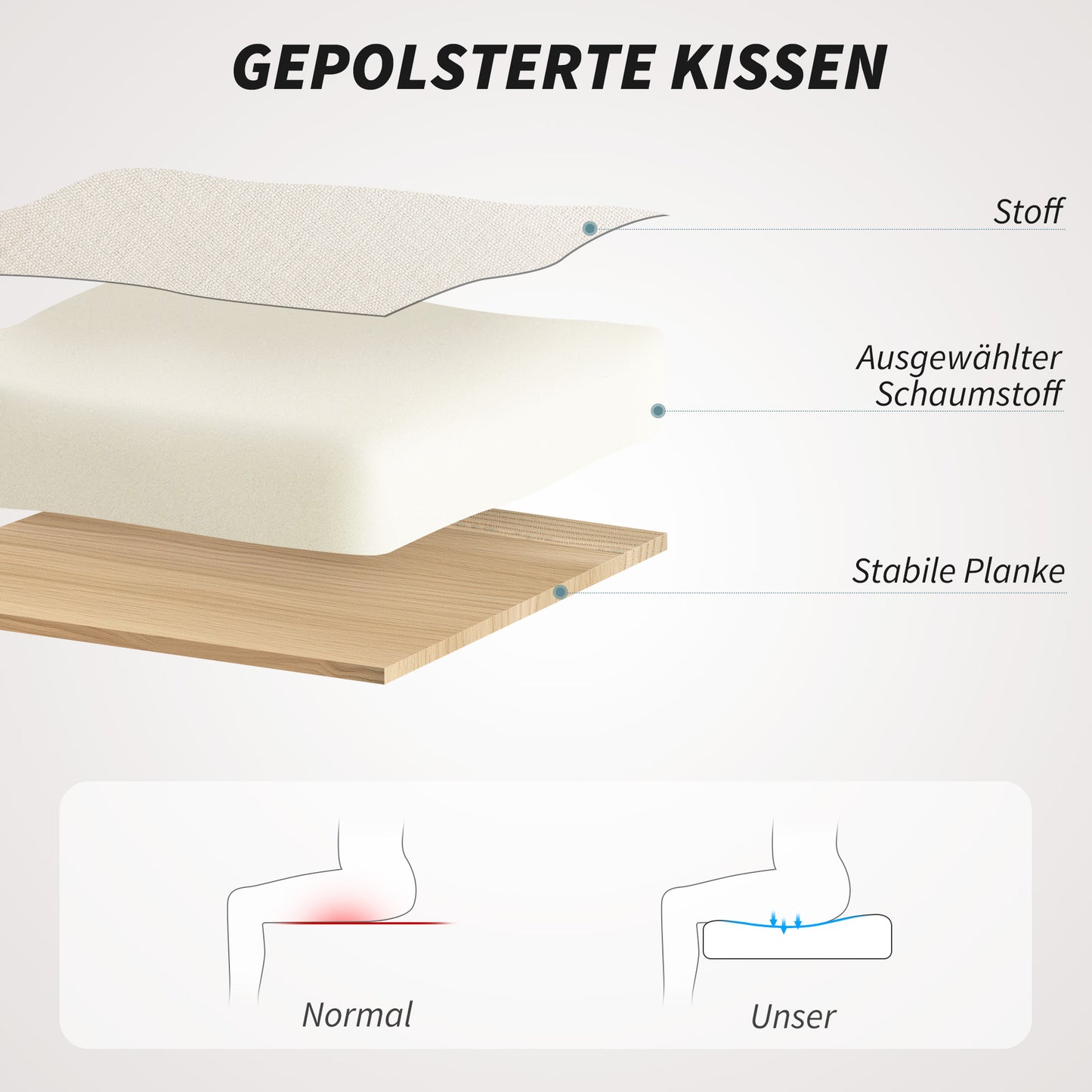 HOMCOM Gepolsterter Bürostuhl, Schreibtischstuhl in Leinenoptik, goldfarbene Beine, höhenverstellbar, Beige