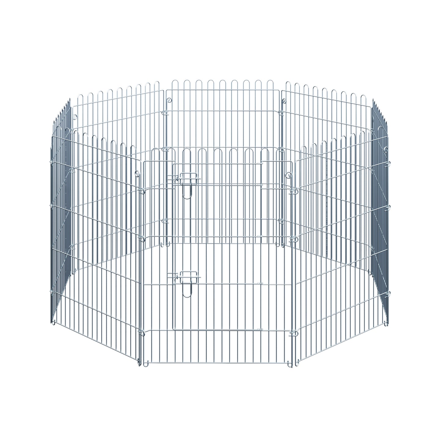 PawHut Freilaufgehege Welpenauslauf Welpenzaun Laufstall Welpengitter für Tiere 8-teilig B63 x H91 cm