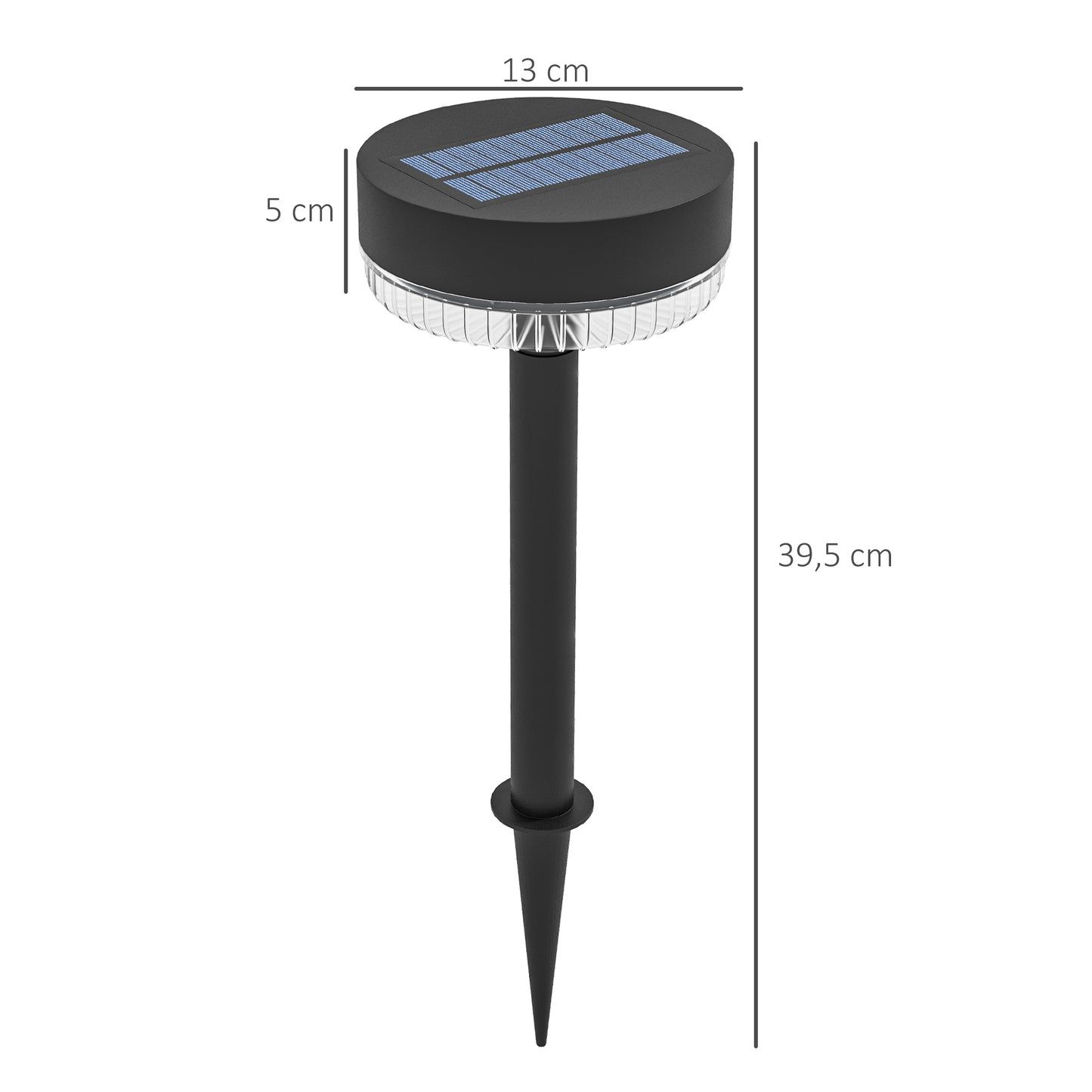 Outsunny Solar Gartenleuchten, wasserdicht, Warmweiß LED, 10-12h Betriebszeit, Schwarz