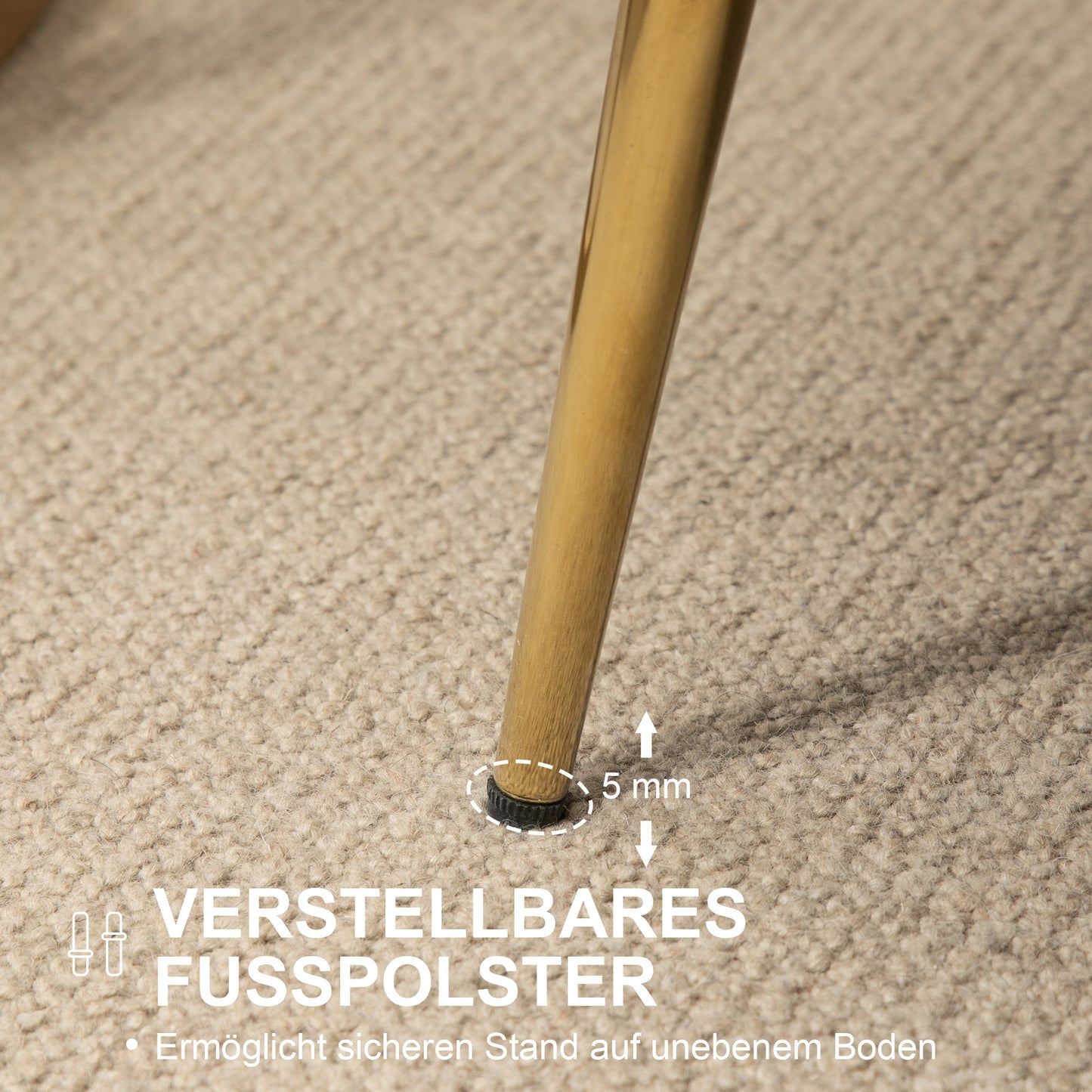 HOMCOM Vintage 2-Sitzer Sofa, Couch, Polstermöbel, Samtoptik, bis 150 kg, Creme/Gold