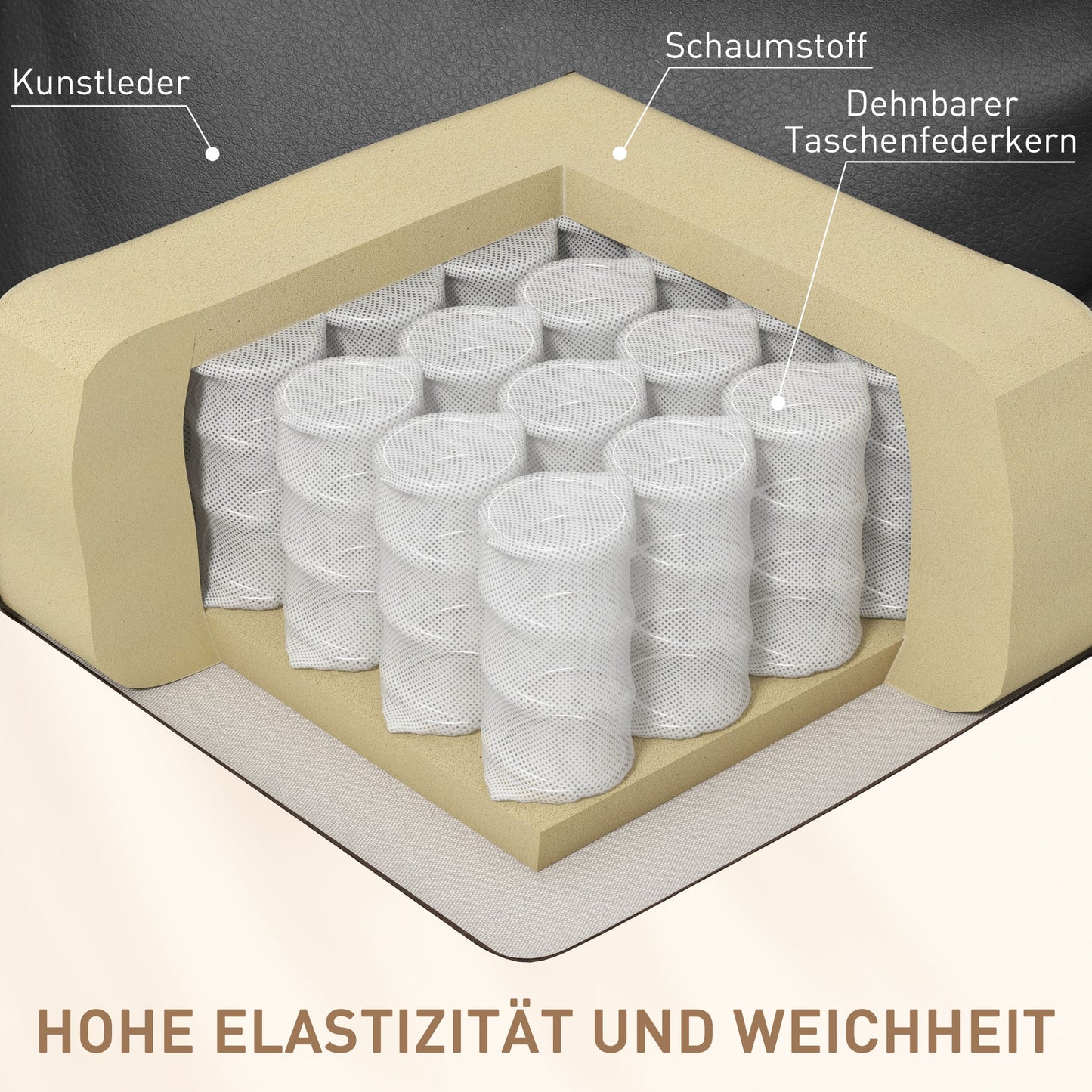 HOMCOM Massagesessel Elektrisch Relaxsessel Fernsehsessel Massagefunktion 5 Massage-Modi Liegefunktion Kunstleder Holz Metall Schaumstoff Schwarz 84 x 92 x 109 cm