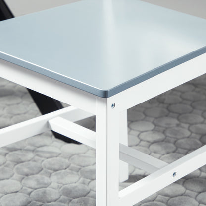 HOMCOM 2er-Set Esszimmerstühle Küchenstühle Stühle, Massivholz, 41 cm x 46,5 cm x 85,5 cm, Weiß