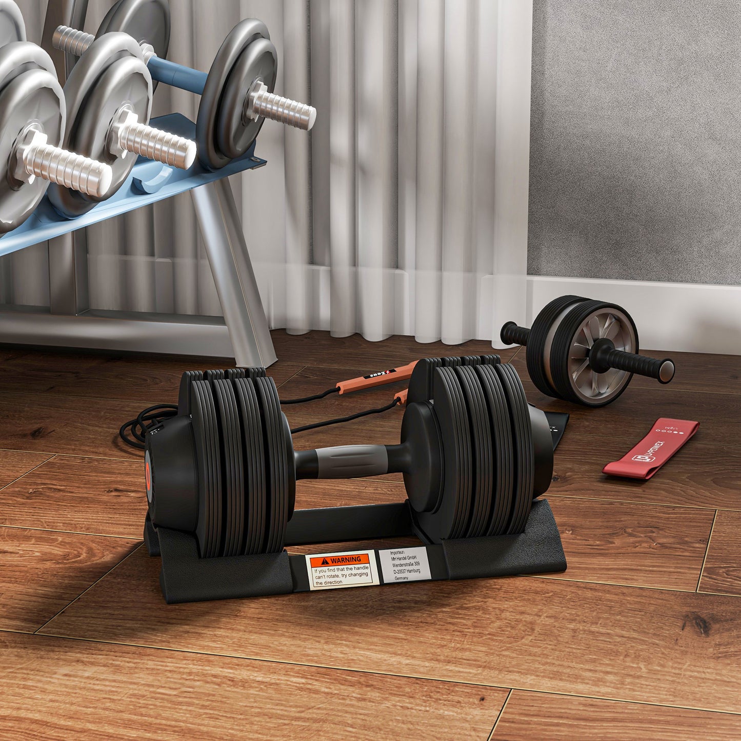 SPORTNOW Verstellbare Einzel-Hantel, 7/13/18/24 kg Kurzhantel mit Ablagefach, mit rutschfesten Griffen, Schwarz