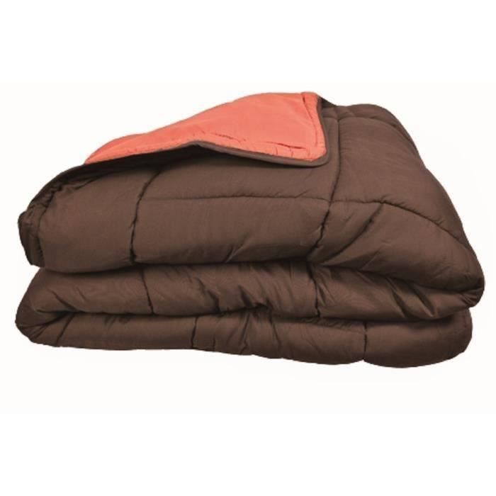 Duvet - CALGARY - Microfiber 400g/m² - Chocolate & Coral