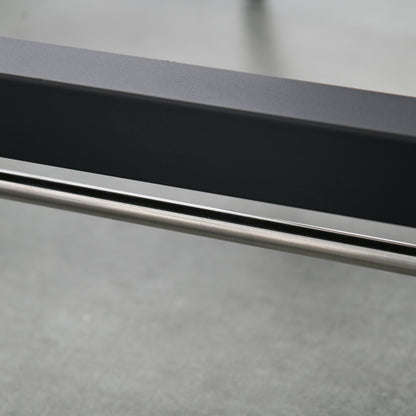 HOMCOM Faltbarer Esstisch, Industrieller Tisch, klappbar, aus Metall und Holz, platzsparend, Braun