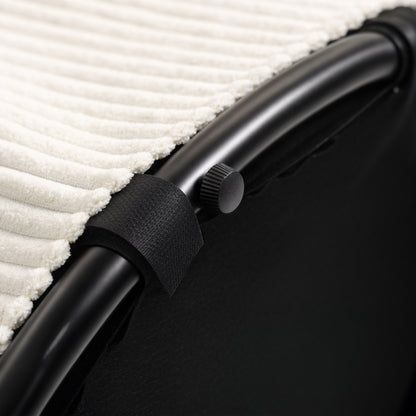 HOMCOM Fußhocker mit 97 L Stauraum, Cordstoff, Schaumstoff, Sitzhocker, Beige