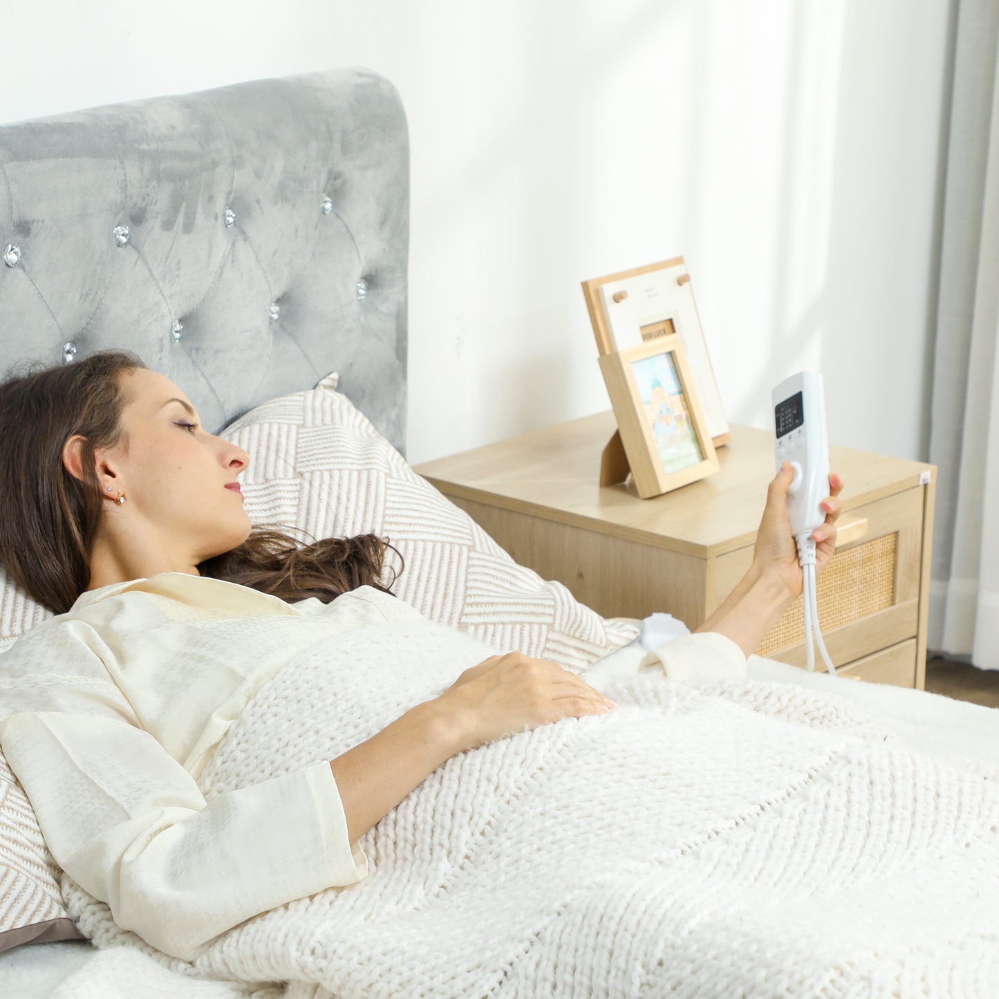 HOMCOM Heizdecke mit Dualzonensteuerung 160 x 140 cm maschinenwaschbar mit 5 Heizstufen, 10 Stunden Timer, Überhitzungsschutz
