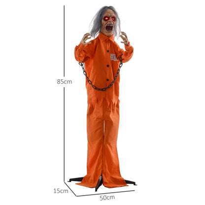 HOMCOM Gefangenen-Geist, Helloweendeko, gruselige Laute, rote Augen, beweglich, Orange