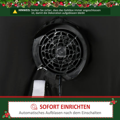 HOMCOM Weihnachtsmann, 2,40 m groß, mit LED-Beleuchtung, selbstaufblasende Gartendeko