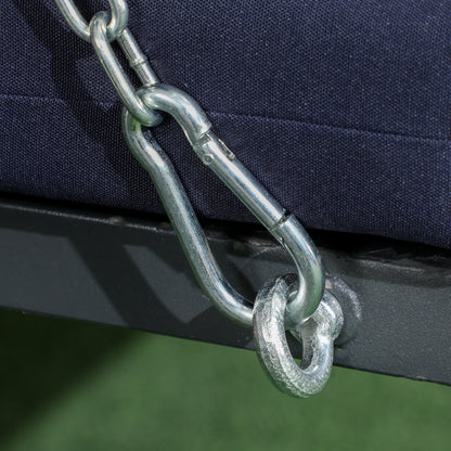 Outsunny Hollywoodschaukel Gartenschaukel, 3 Personen, verstellbares Sonnendach, 198 x 118 x 168 cm, Dunkelgrau