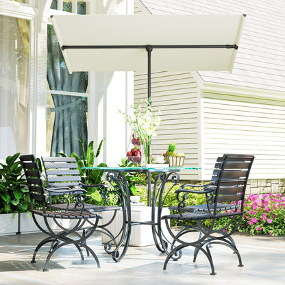 Outsunny Sonnenschirm 180 Grad drehbar Höhenverstellbar Gartenschirm mit Aluminium-Mast 150x205cm Beige