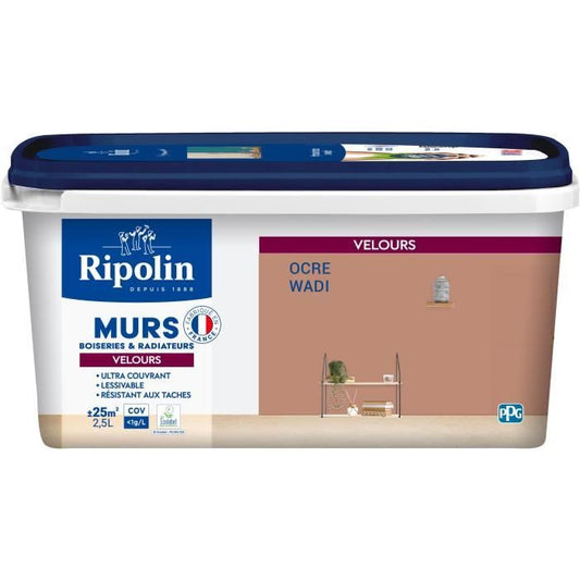 Wadi velvet ochre wall decoration, woodwork & radiators - RIPOLIN - 2.5 L