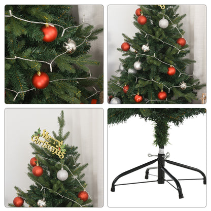 HOMCOM Weihnachtsbaum Christbaum Kunsttanne, 1,2 m, inkl. Ständer, Ø85 cm x 120 cm, Grün