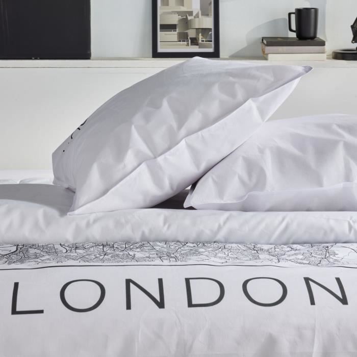 Bedding set - TODAY - JAVA - 2 people - 240x220 cm - Cotton - London print - White
