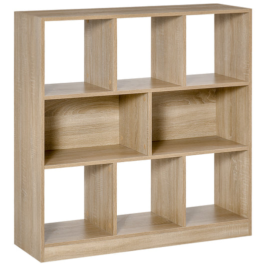 HOMCOM Bücherregal Regal Standregal, 8 Regalfächer, 97,5 x 30 x 100 cm, Eichen-Optik