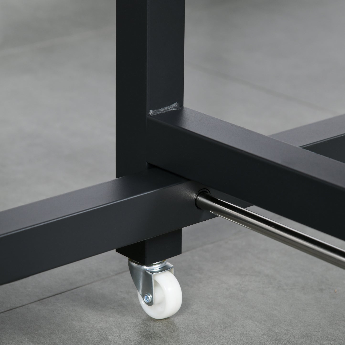 HOMCOM Faltbarer Esstisch, Industrieller Tisch, klappbar, aus Metall und Holz, platzsparend, Braun