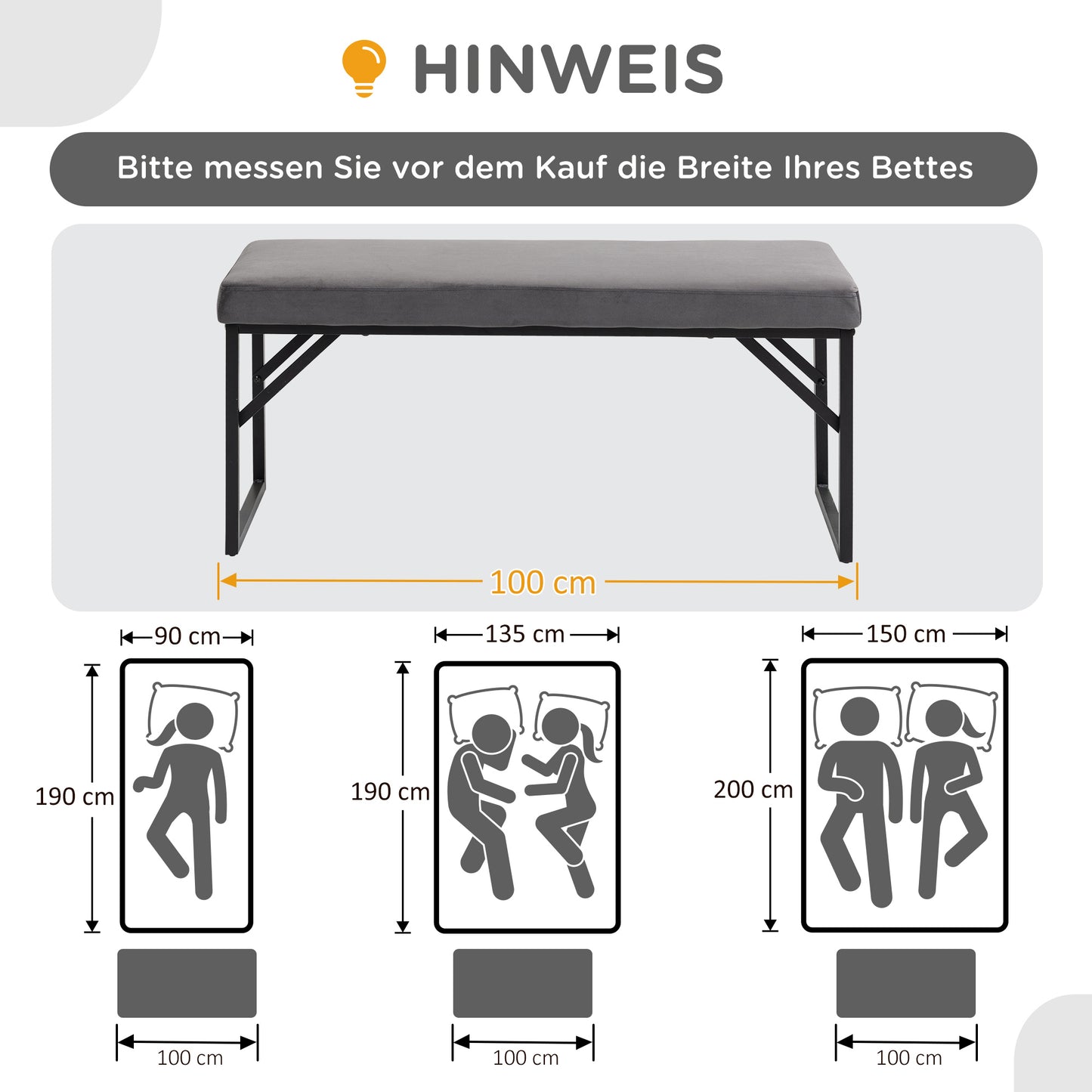 HOMCOM Sitzbank mit Polsterauflage, Schuhbank, Flurbank, inkl. Polster, Dunkelgrau + Schwarz