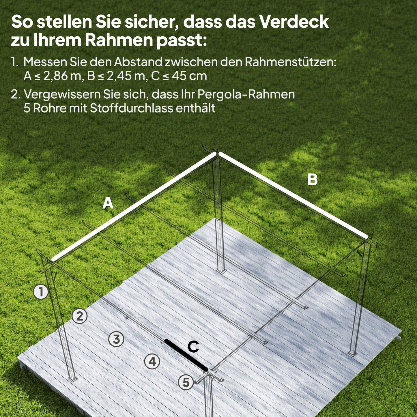 Outsunny Ersatzdach für 2,85 x 2 m Gartenpavillon, ausziehbar, einfache Montage, Polyester, Cremeweiß