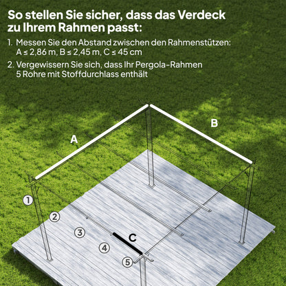 Outsunny Ersatzdach für 2,85 x 2 m Gartenpavillon, ausziehbar, einfache Montage, Polyester, Cremeweiß