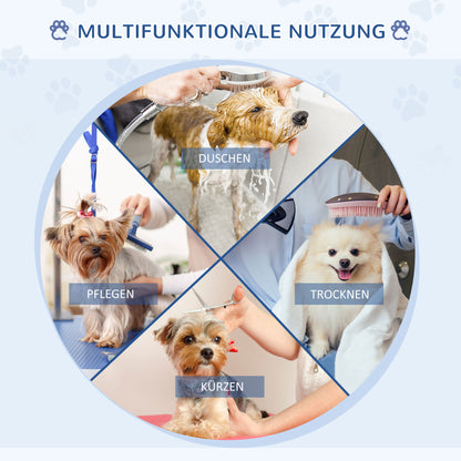 PawHut Dog Grooming Table, Height Adjustable, Foldable Pet Grooming Table, Dog Grooming Table, Dog Grooming Table, Clipping Table with Undercarriage for Dogs and Cats up to 100 kg, Blue