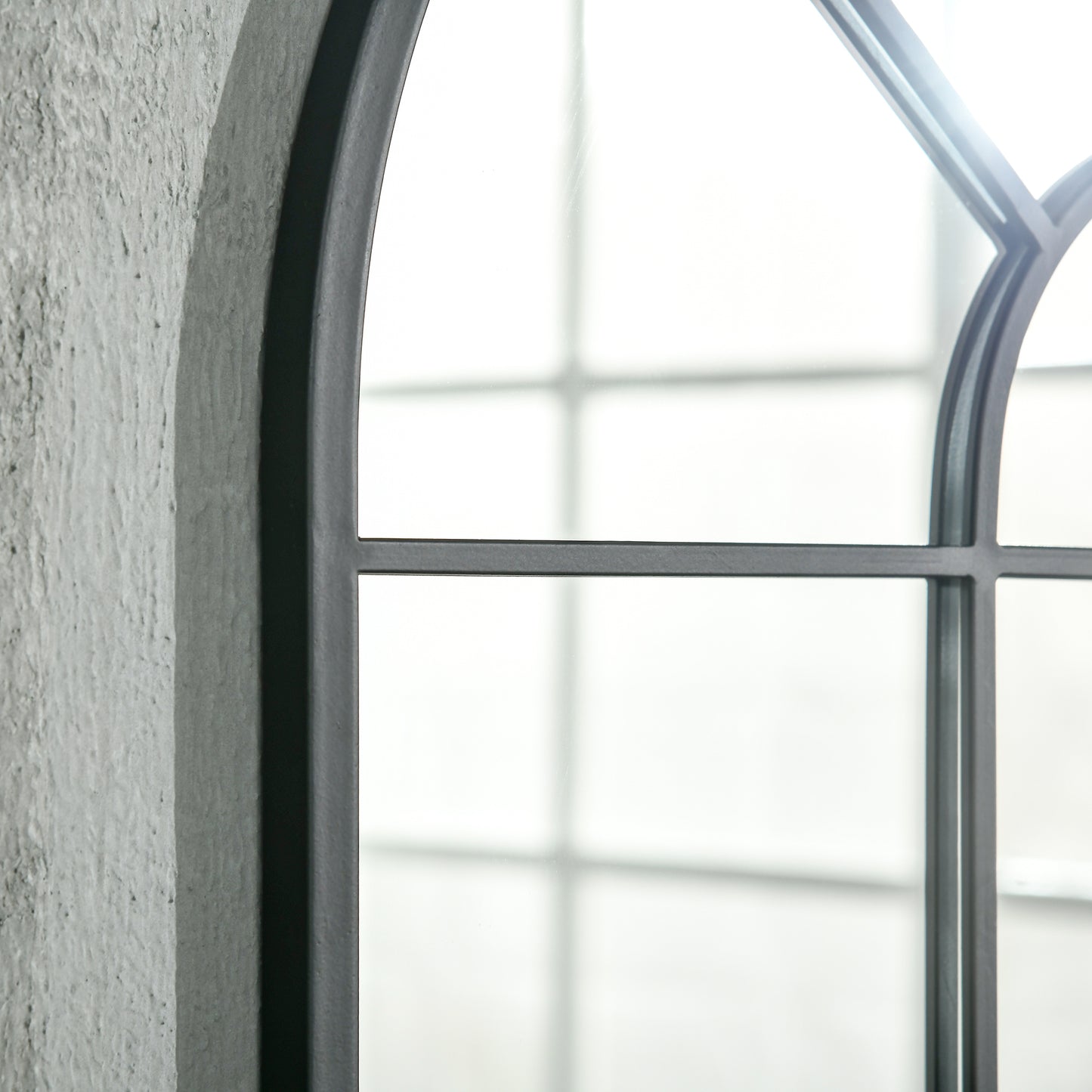 HOMCOM Fensterspiegel mit Metallrahmen, 91 cm x 2 cm x 60 cm Schwarz